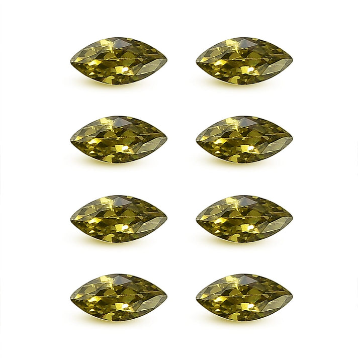 Set Of 8 Peridot Cubic Zirconia Marquee 5X2.5 mm Gemstone, 1.68 Ct 8511508 1