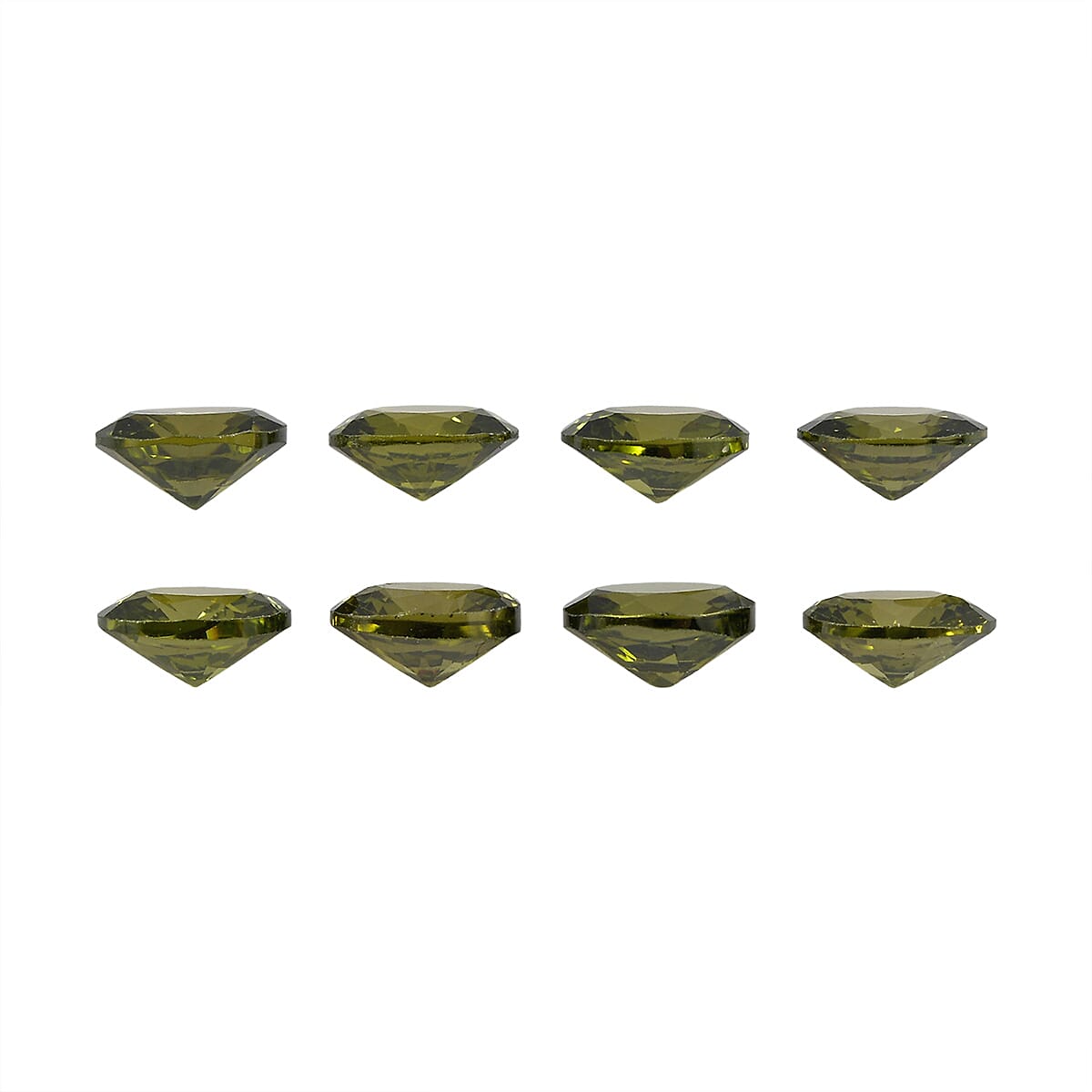 Set Of 8 Peridot Cubic Zirconia Oval Cut Cut 5X4 mm Gemstone, 4.39 Ct 8499523 1