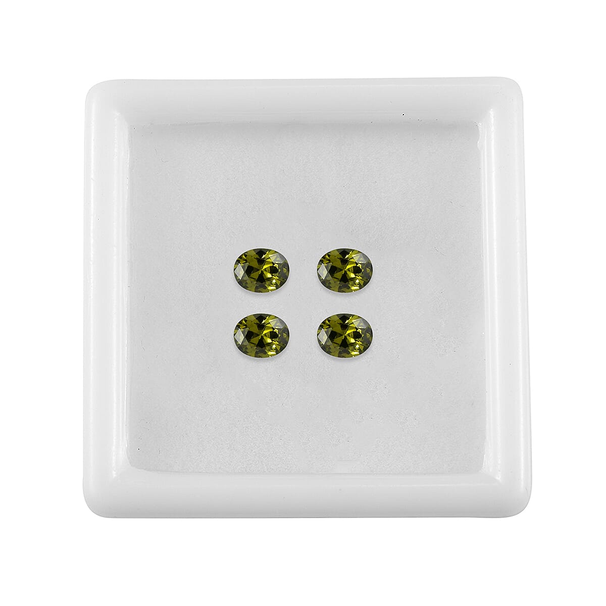 Set Of 8 Peridot Cubic Zirconia Oval Cut Cut 5X4 mm Gemstone, 4.39 Ct 8499523 2