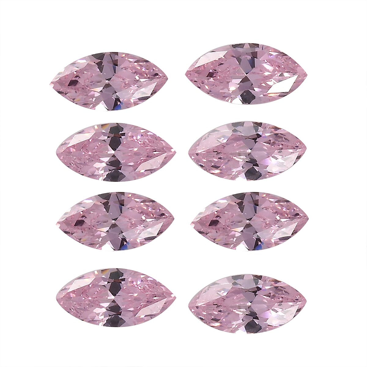Set Of 8 Pink Cubic Zirconia Marquee 5X2.5 mm Gemstone, 1.89 Ct V32514639 0