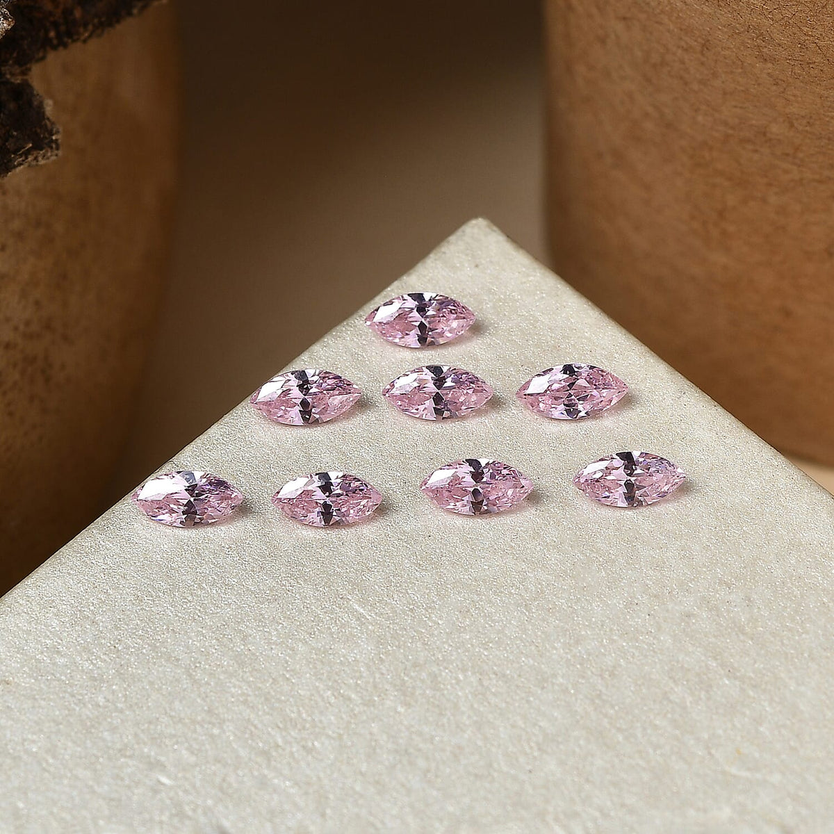 Set Of 8 Pink Cubic Zirconia Marquee 5X2.5 mm Gemstone, 1.89 Ct V32514639 1