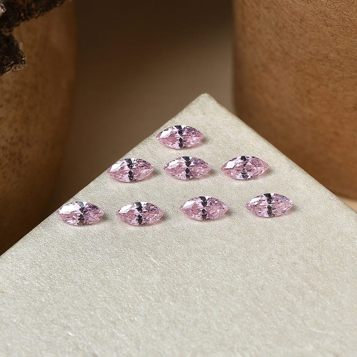 Set Of 8 Pink Cubic Zirconia Marquee 5X2.5 mm Gemstone, 1.89 Ct 8505917 2