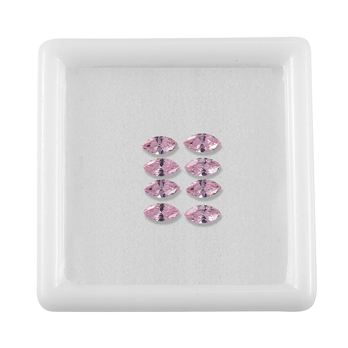 Set Of 8 Pink Cubic Zirconia Marquee 5X2.5 mm Gemstone, 1.89 Ct V32514639 3