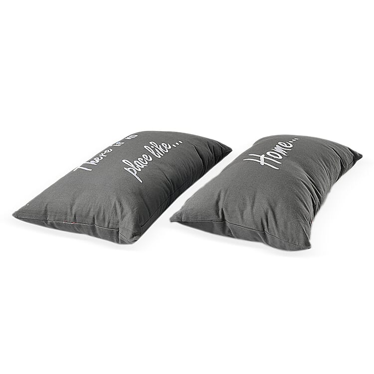 Set of 2 - 100% Cotton Embroidered Pillow (Size 50x30 Cm) - Grey V32520750 3