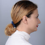 Set of 4 (Thin) - 100% Mulberry Silk Scrunchies in Black, Pink, Navy - Champagne