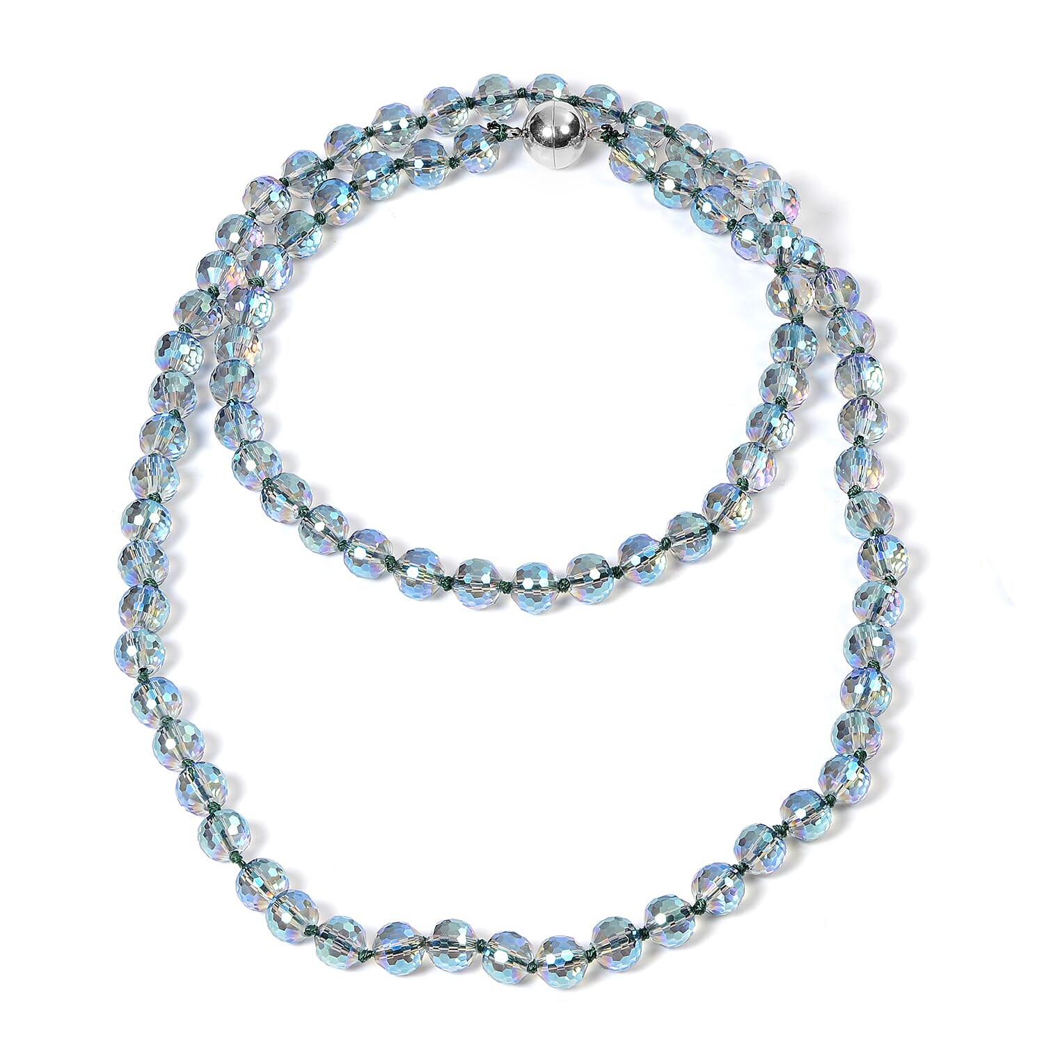 Set of 2 - 2.2 Ct. Simulated Mystic Green Sapphire Necklace and Bracelet in Silver Tone 4032683 1