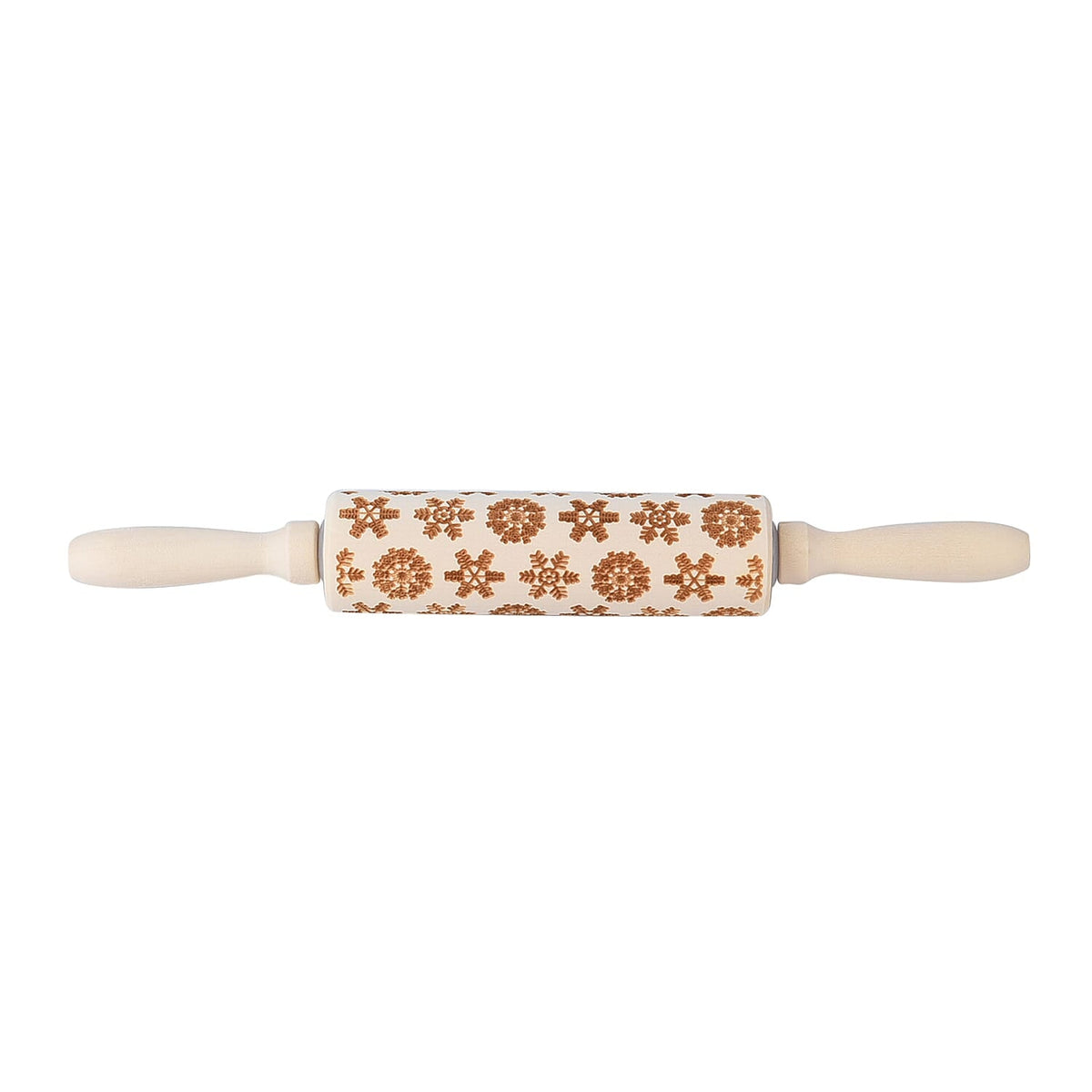 Set of 2 - Christmas Embossed Pattern Wooden Rolling Pin (Size 35x5Cm) 7341025 1