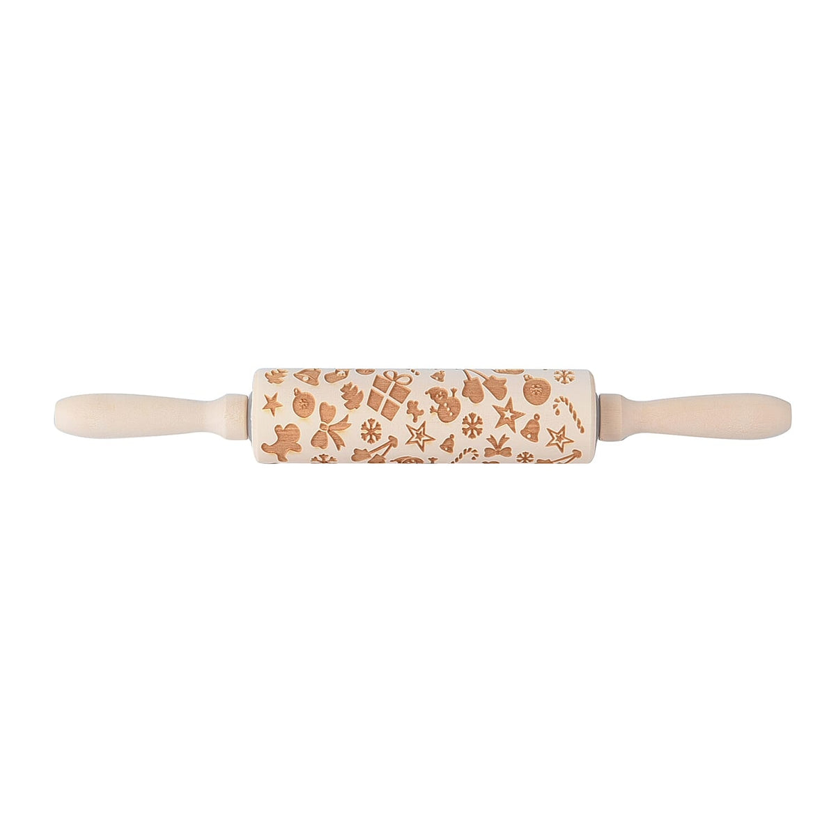 Set of 2 - Christmas Embossed Pattern Wooden Rolling Pin (Size 35x5Cm) 7341025 4