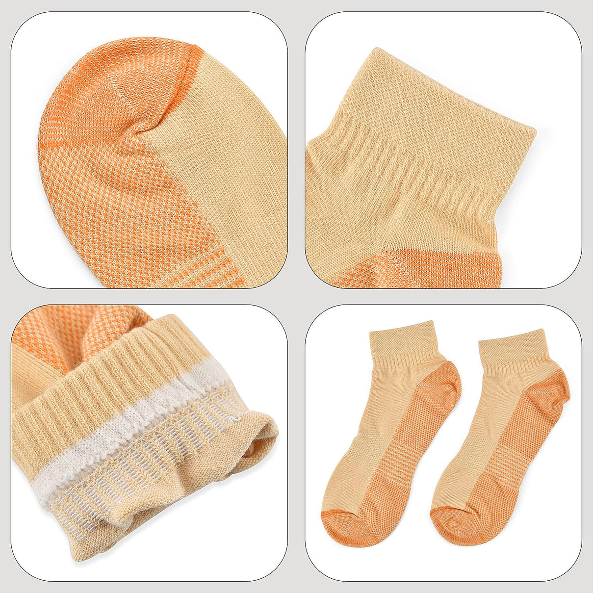 4 Pairs Antibacterial Copper Infused Compression Socks (Size S-M, 5-10) - Multi 8853881 15