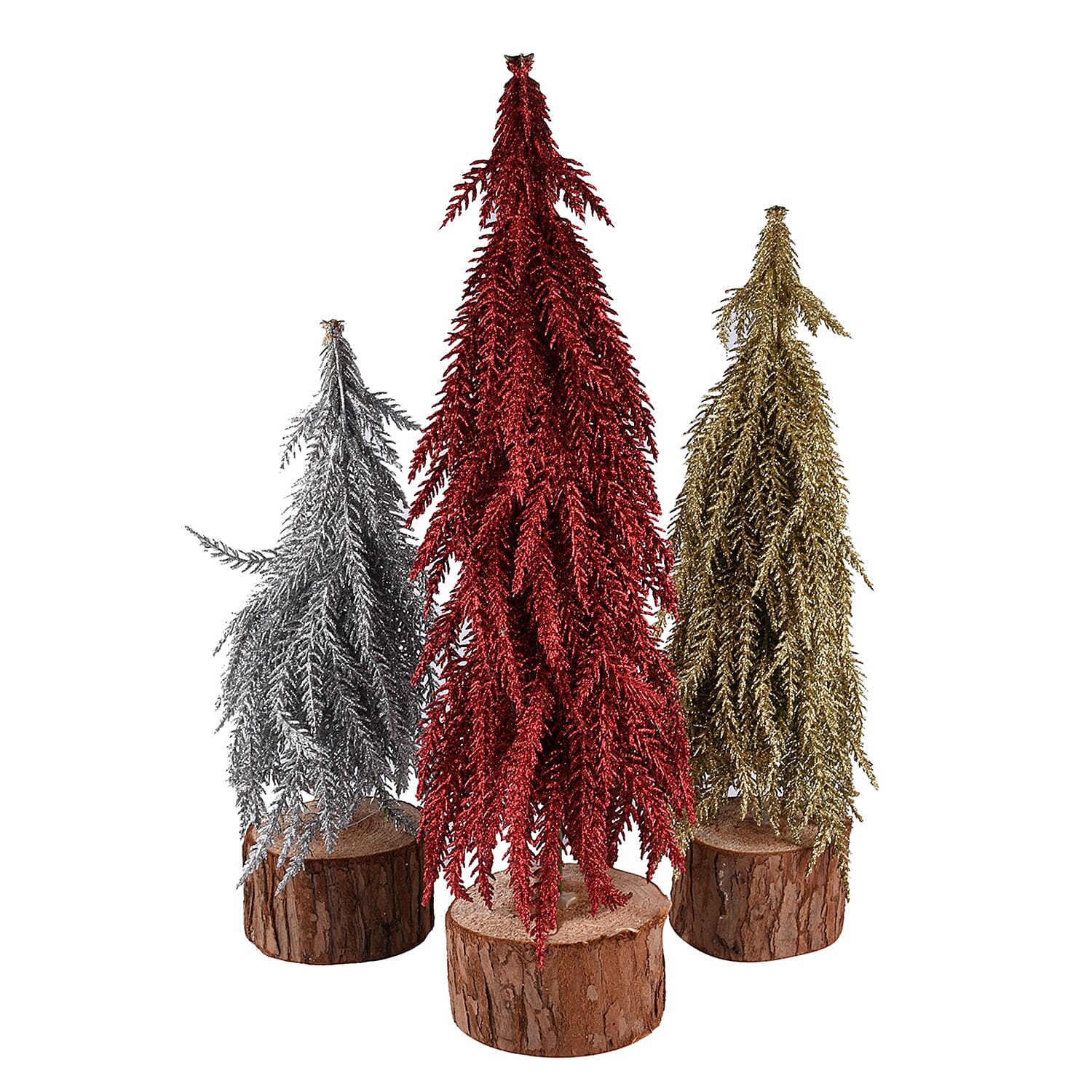 Set of 3 - Decorative Tree - Red, Silver and Golden 6292014 0