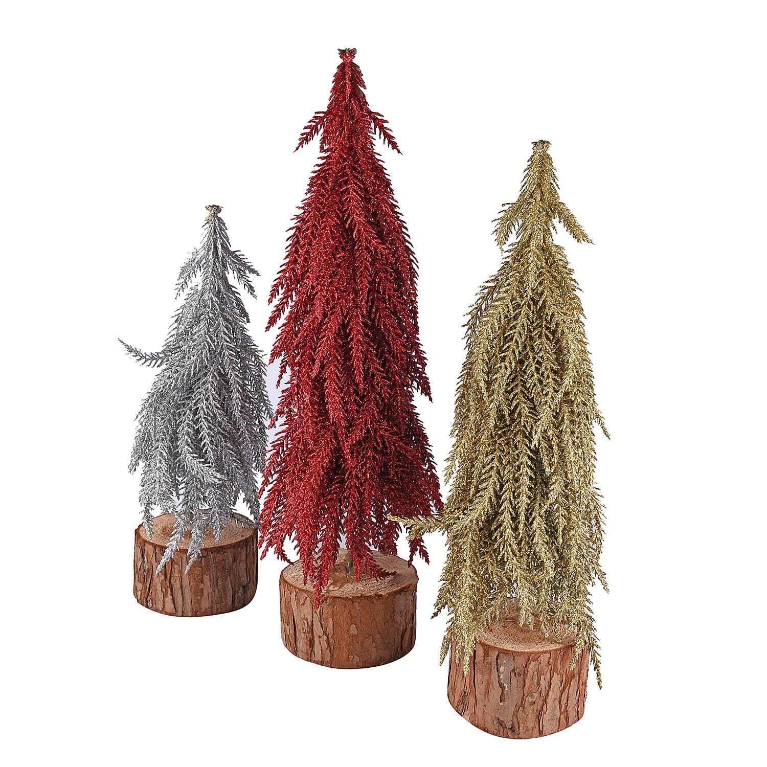 Set of 3 - Decorative Tree - Red, Silver and Golden 6292014 1