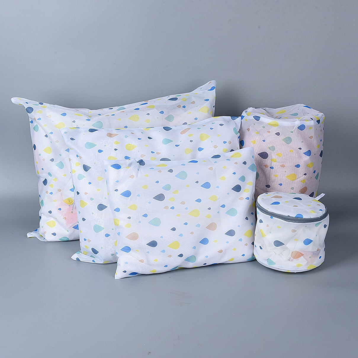 Set of 5 - Drop Pattern Screen Cloth Laundry Bag 6841673 0