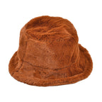 Set of 2 - Faux Fur Bucket Hat and Scarf - Brown