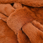 Set of 2 - Faux Fur Bucket Hat and Scarf - Brown