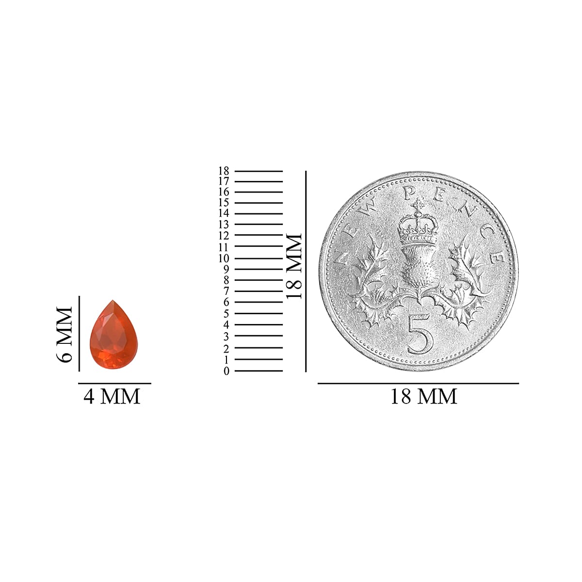 Set of 2 - Fire Opal Pear 6x4 mm 0.44 Ct 6147392 3