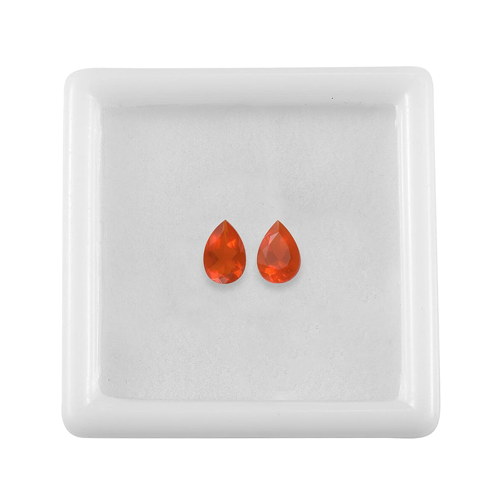 Set of 2 - Fire Opal Pear 6x4 mm 0.44 Ct