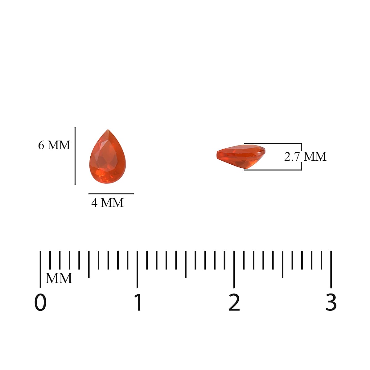 Set of 2 - Fire Opal Pear 6x4 mm 0.44 Ct 6147392 5