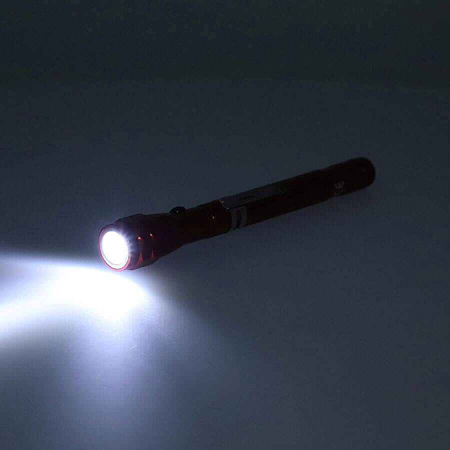 Set of 2 - Flexible 3LED Flashlights with Magentic Head and Base (4xLR44 battery Included) - Red Colour