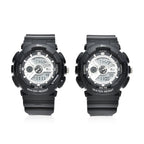Set of 2 - GENOA Japanese Movement and Digital Water Resistant Watch - Black