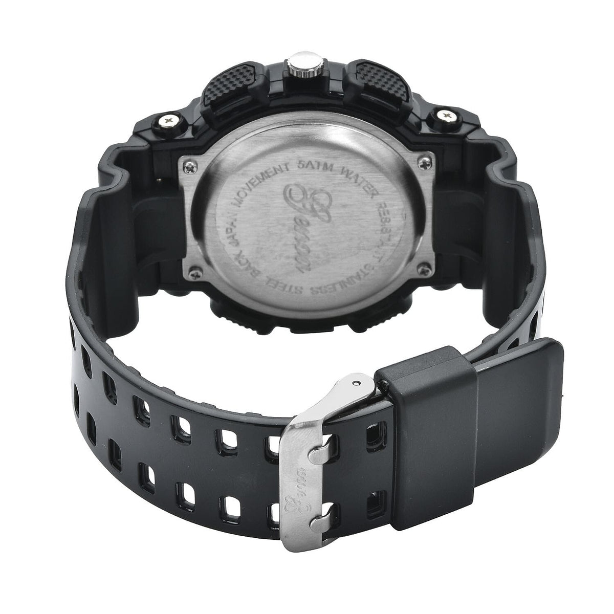 Set of 2 - GENOA Japanese Movement and Digital Water Resistant Watch - Black 4026838 4