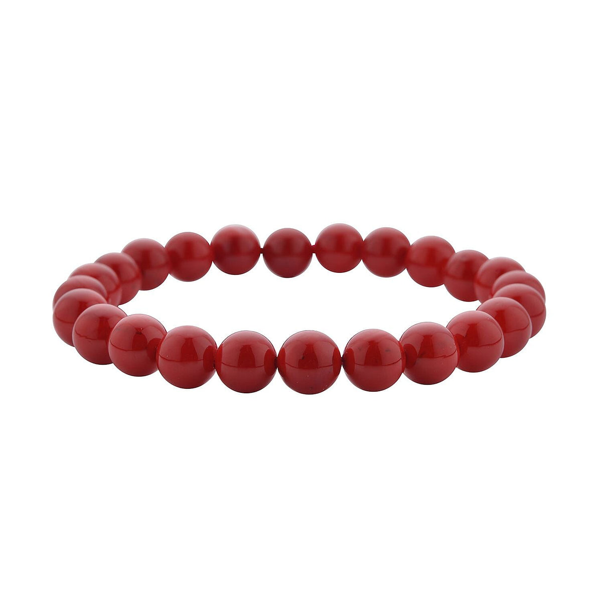 3 Piece Set - Red Howlite Stretchable Beads Bracelet (Size 8), White and Black Austrian Crystal Studded Lion Key Chain and STRADA Water Resistant Watch with Red Strap 4118735 4