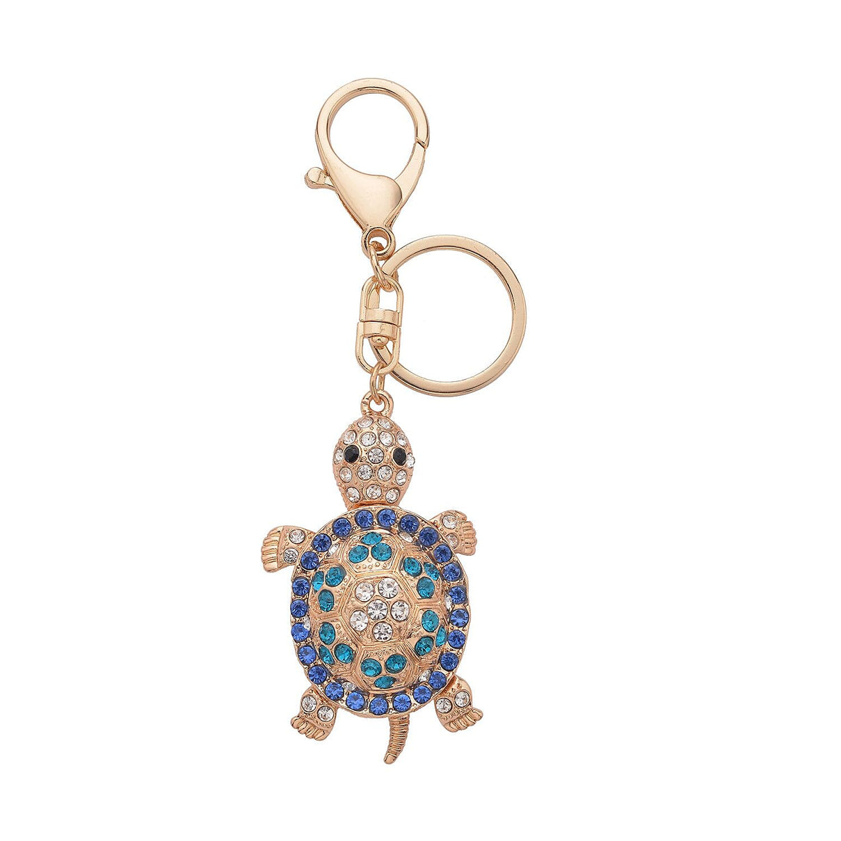 3 Piece Set - Sodalite Stretchable Beads Bracelet (Size 8), Multi Colour Austrian Crystal Turtle Key Chain and STRADA Water Resistant Watch with Blue Strap 4118731 6
