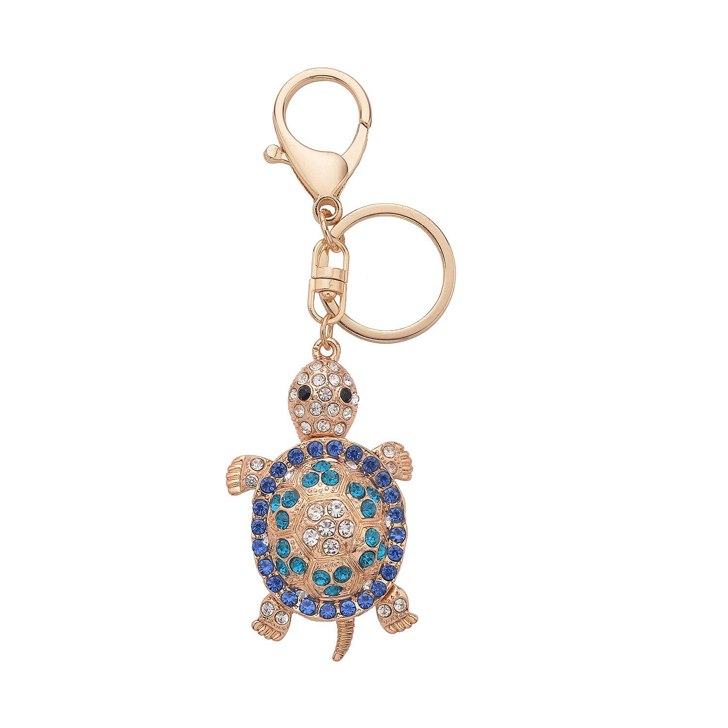 3 Piece Set - Sodalite Stretchable Beads Bracelet (Size 8), Multi Colour Austrian Crystal Turtle Key Chain and STRADA Water Resistant Watch with Blue Strap 4118731 6