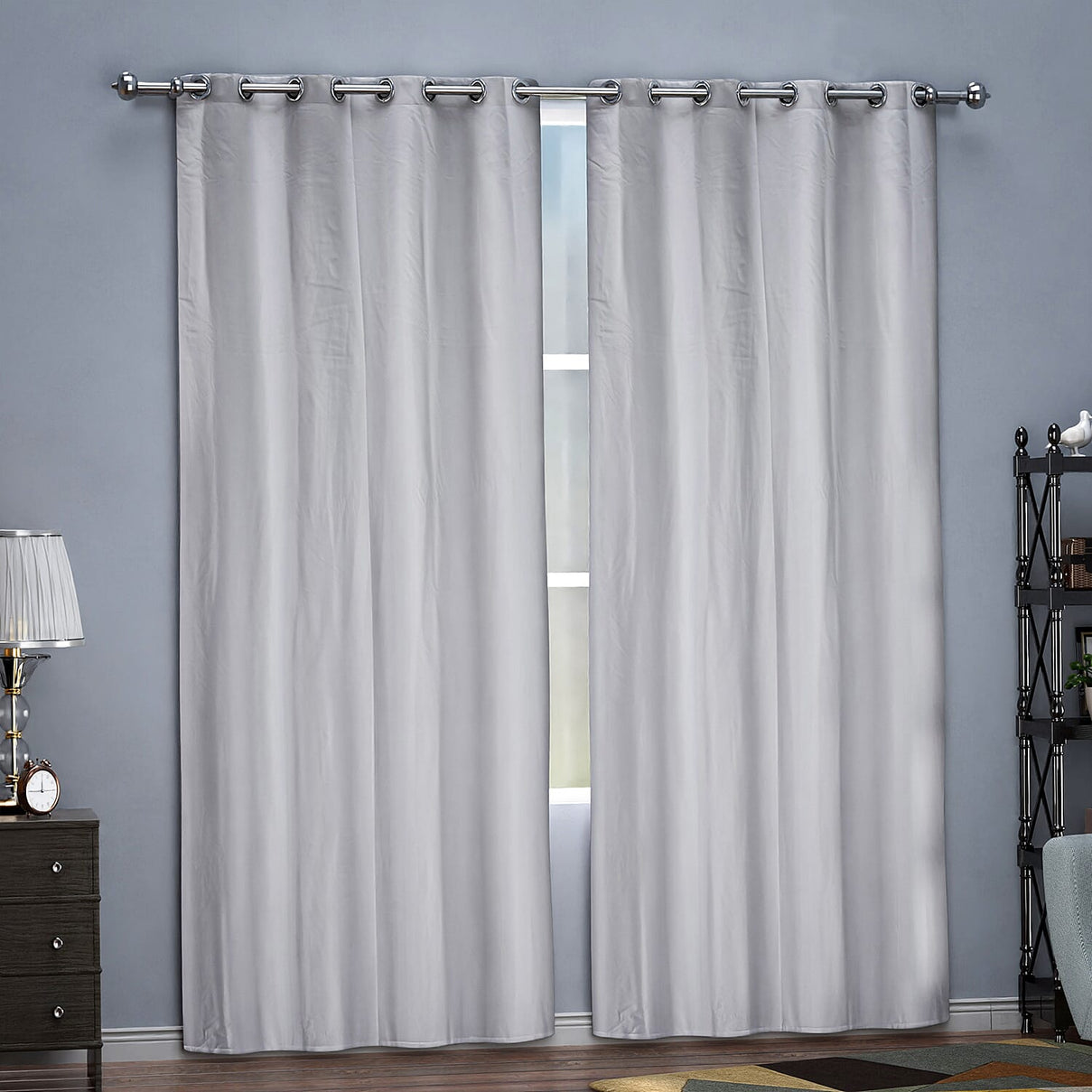 Set of 2 - Homesmart Heat Retaining Thermal, Blackout Curtains with Metal Eyelets - Grey 7153657 0