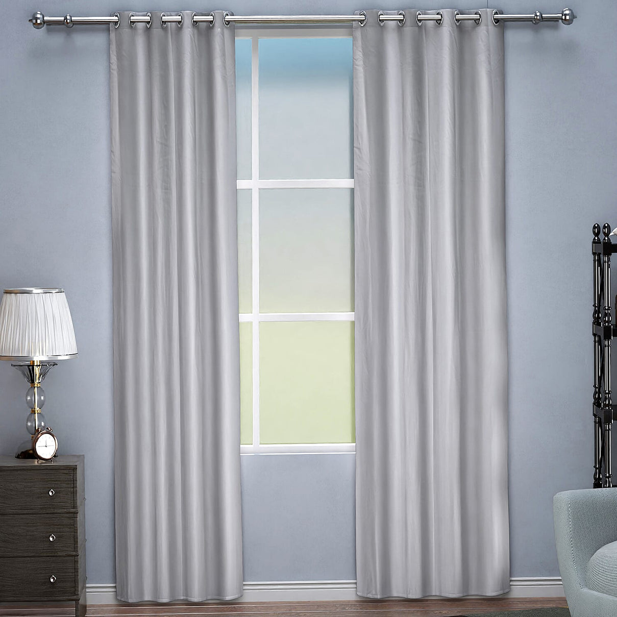 Set of 2 - Homesmart Heat Retaining Thermal, Blackout Curtains with Metal Eyelets - Grey 7153657 2