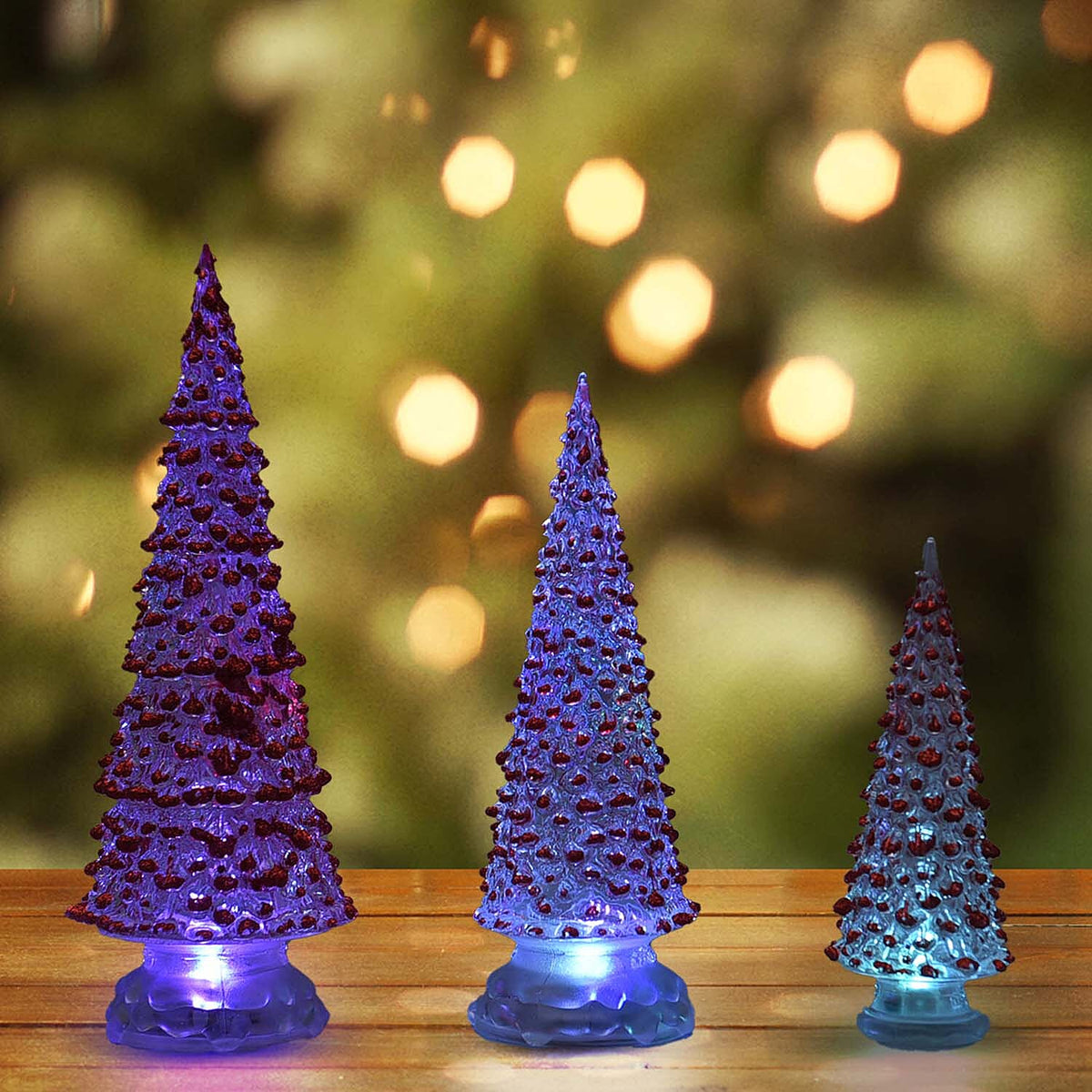 Set of 3 - LED Tree Light - Red 7370123 4