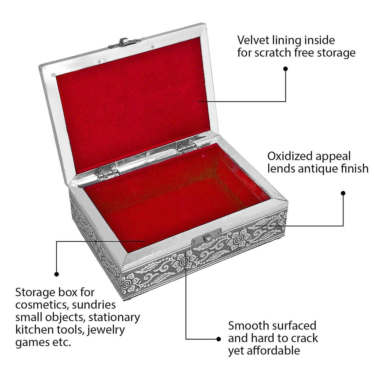 Set of 2 - Peacock Embossed Aluminium Storage Box (Size 20x13x7 Cm &amp; 16x10x5 Cm) 8859002 3