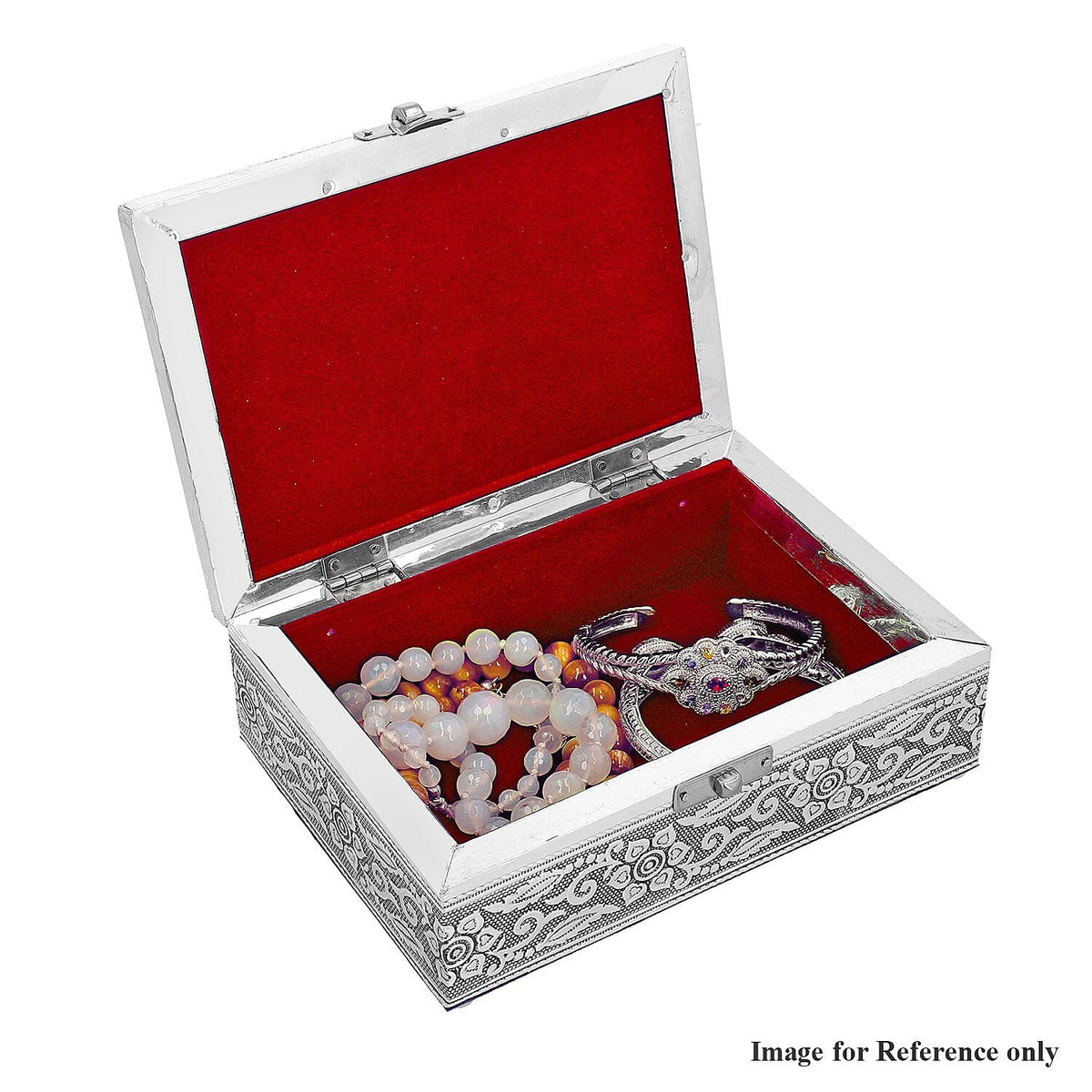 Set of 2 - Peacock Embossed Aluminium Storage Box (Size 20x13x7 Cm &amp; 16x10x5 Cm) 8859002 4