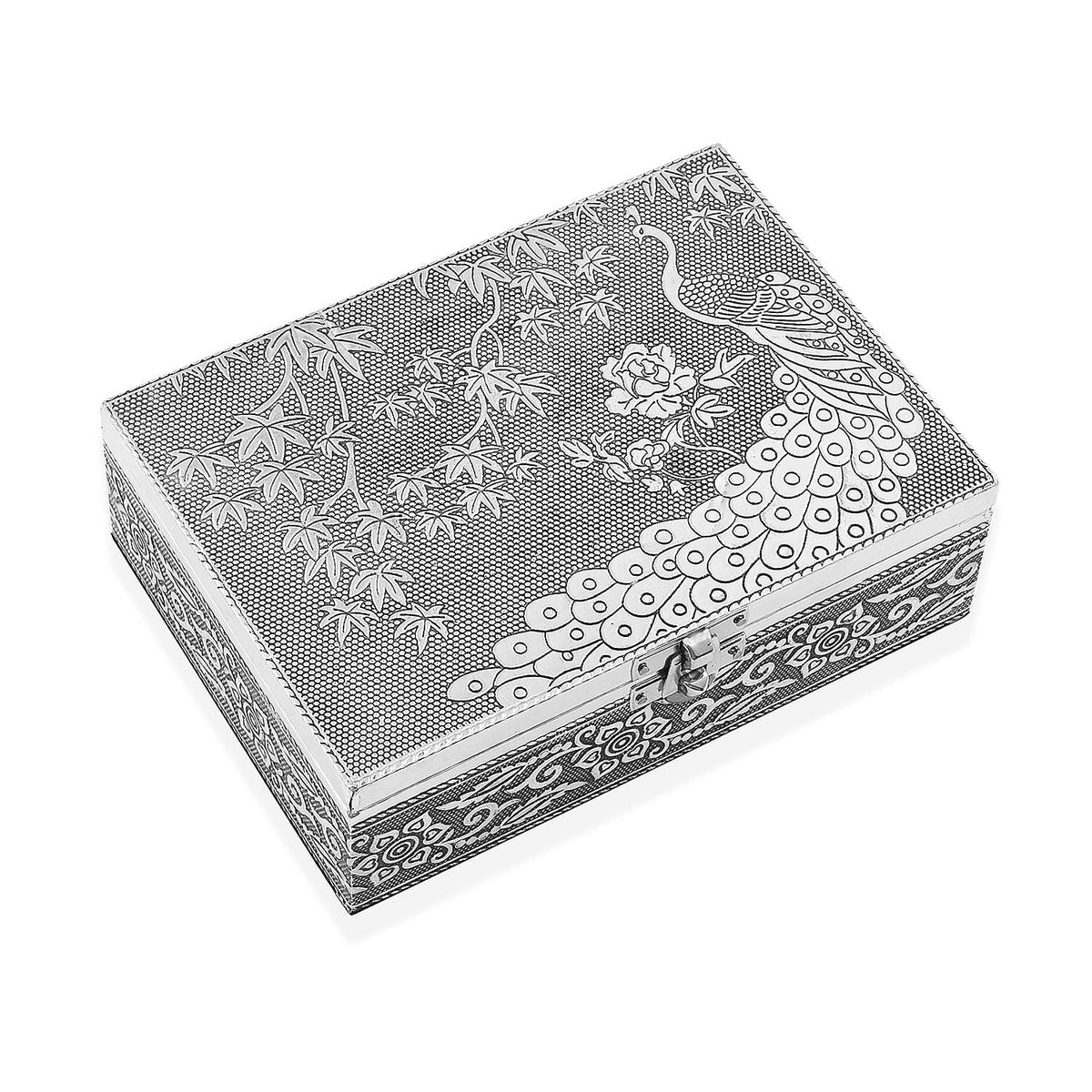 Set of 2 - Peacock Embossed Aluminium Storage Box (Size 20x13x7 Cm &amp; 16x10x5 Cm) 8859002 6