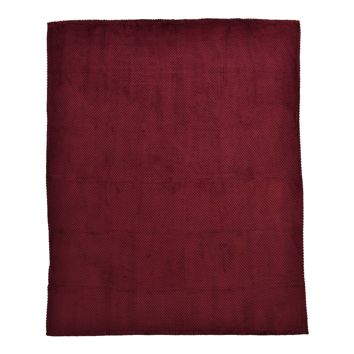 Set of 2 - Plush Jacquared Blanket with Cushion - Maroon 7013370 2