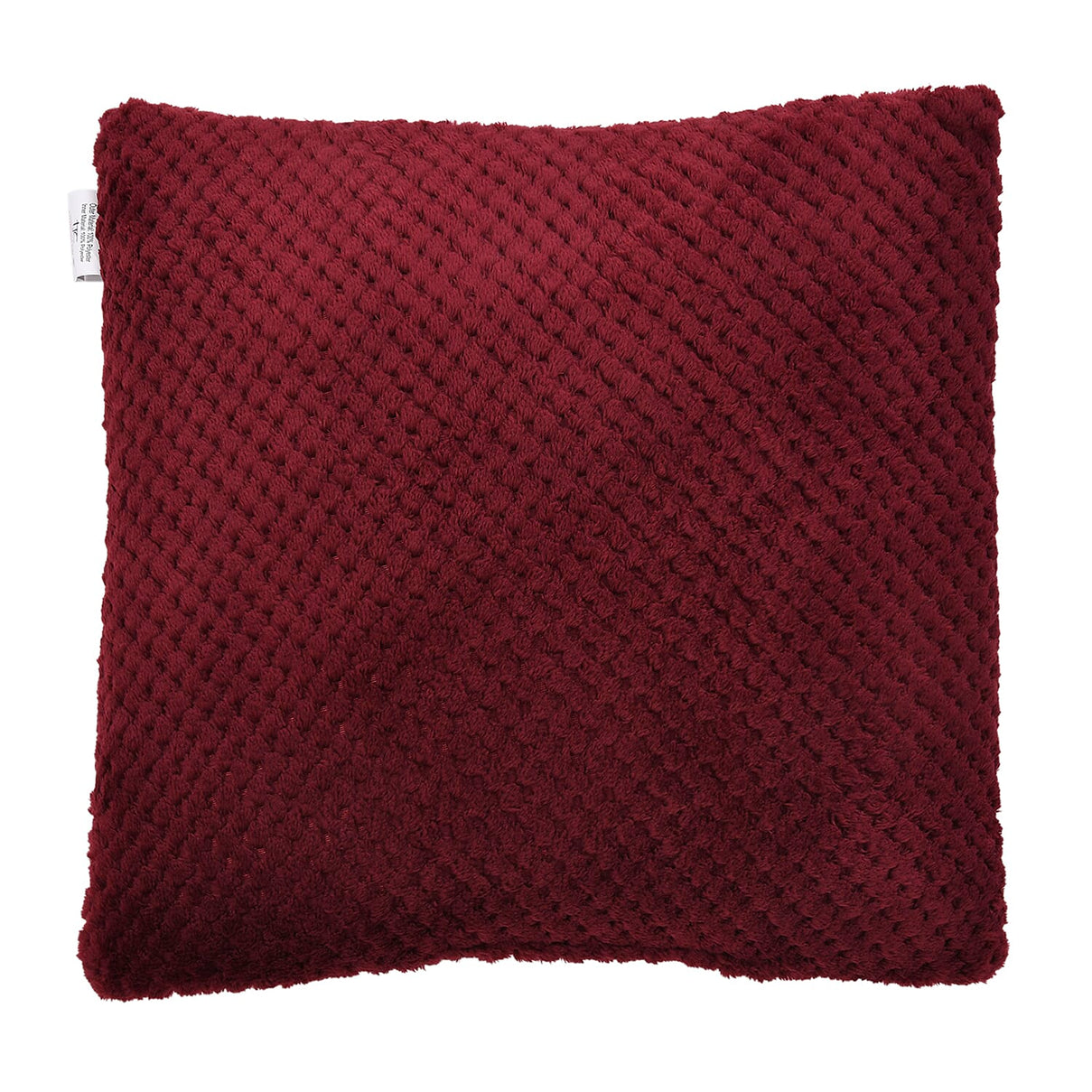 Set of 2 - Plush Jacquared Blanket with Cushion - Maroon 7013370 3