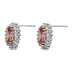 Set of 2 - Simulated Champagne and Simulated Diamond Pendant with Chain (Size - 20 With 2 Inch Extender) and Earrings (With Silicon Push Back) in Silver Tone