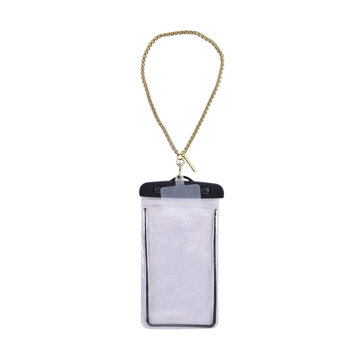 Waterproof PVC Phone Bag with Stainless Steel Chain in Gold Tone 4119149 0