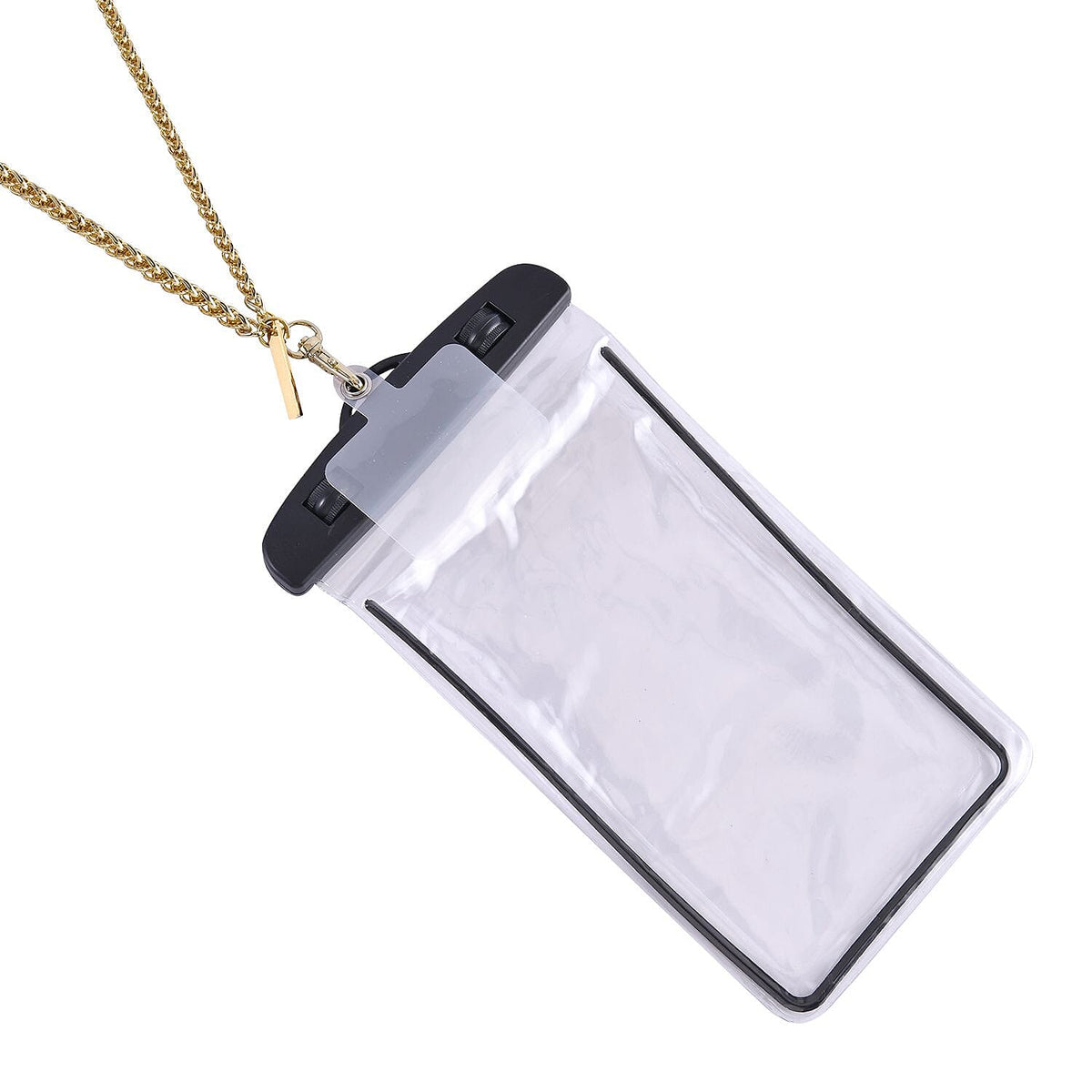 Waterproof PVC Phone Bag with Stainless Steel Chain in Gold Tone 4119149 3