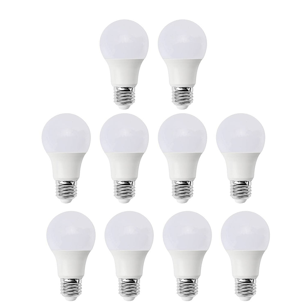 Set of 10 E27 Energy Efficient 9W LED Bulbs (Screw) - Cool White