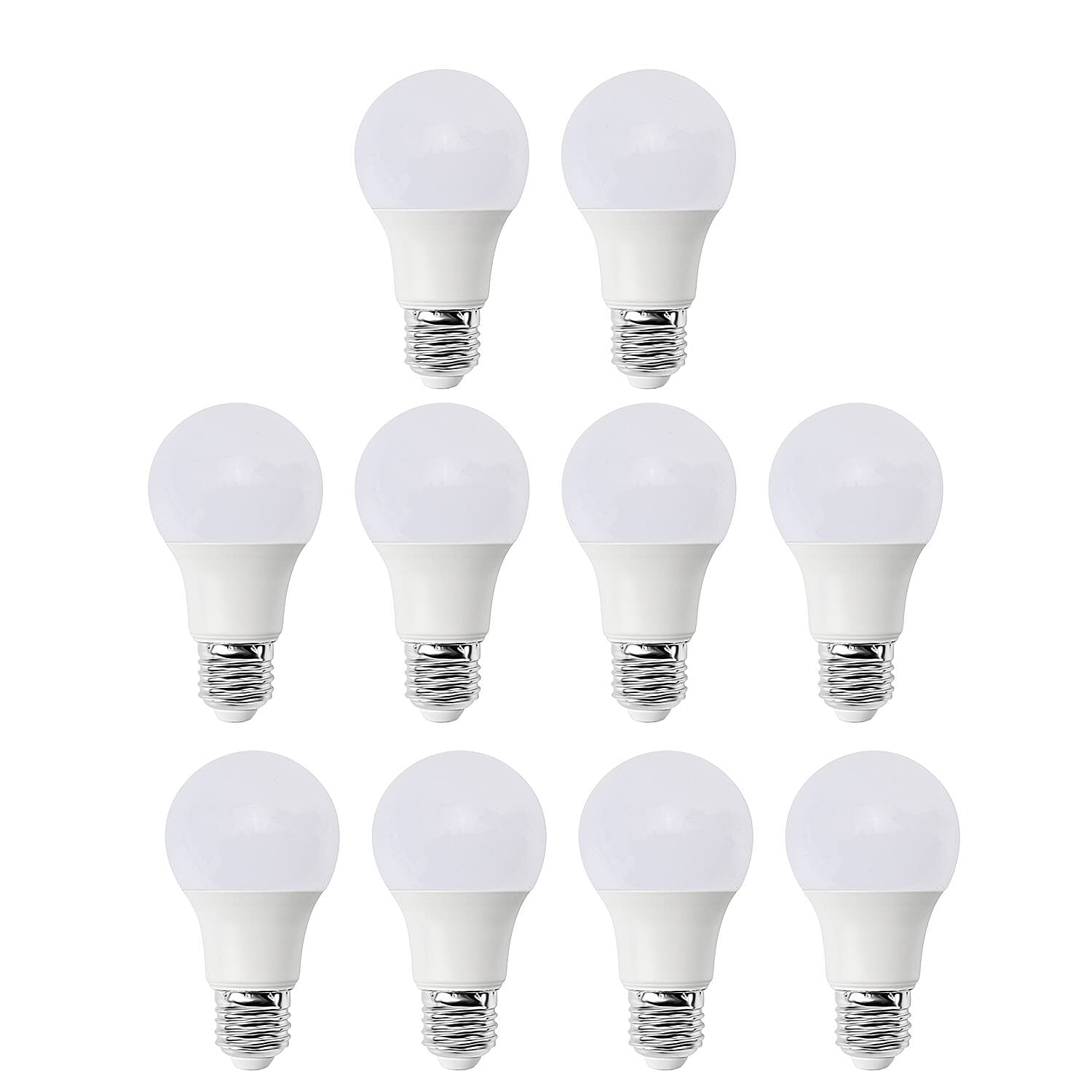Set of 10 E27 Energy Efficient 9W LED Bulbs (Screw) - Cool White 7591415 0