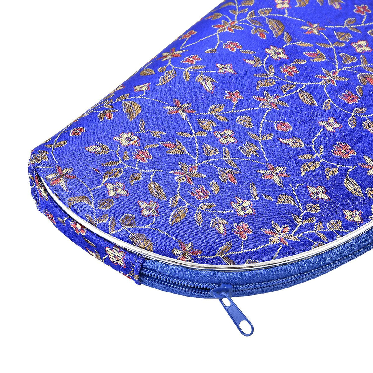 Designer Inspired-10 Pcs of Jacquard Weave Cosmetic and Jewellery Storage  - Blue 7384289 5