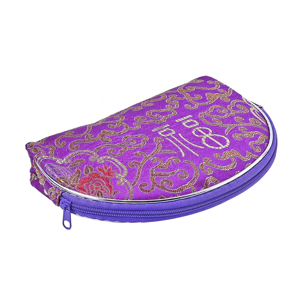 Set of 10 Multi-Purpose Embroidered Purses With Zipper - Purple 7574372 2