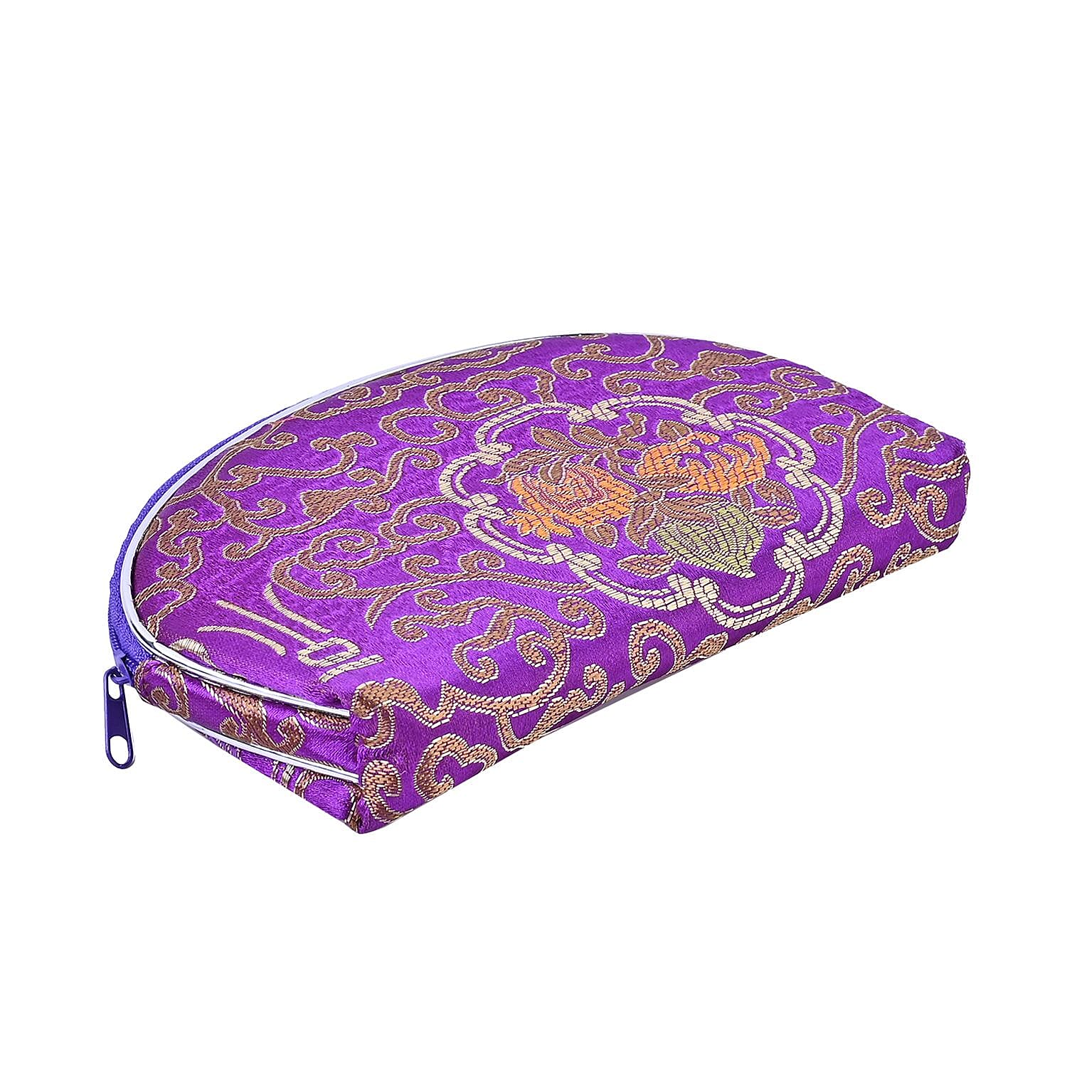 Set of 10 Multi-Purpose Embroidered Purses With Zipper - Purple 7574372 3