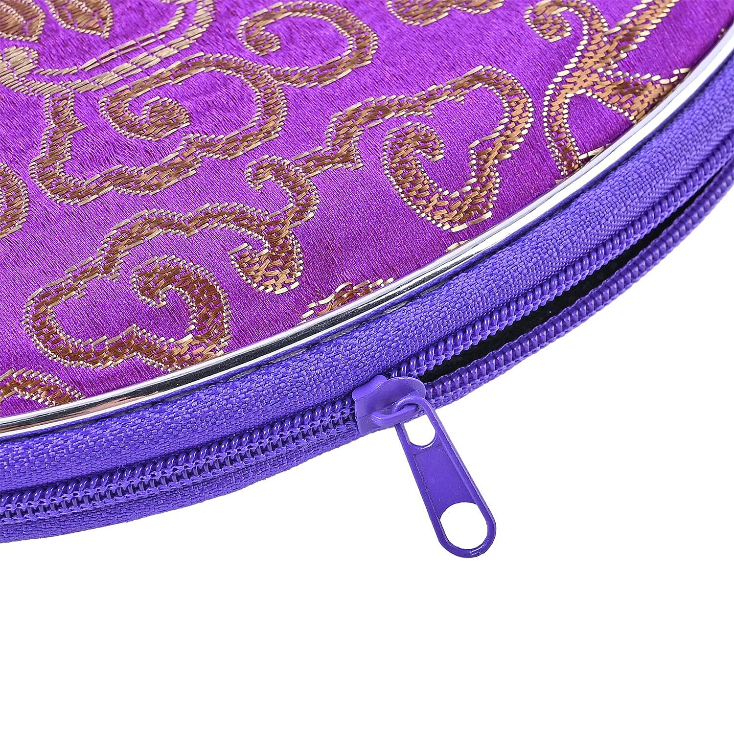 Set of 10 Multi-Purpose Embroidered Purses With Zipper - Purple 7574372 5