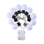 Value Bundle - Set of 10 White Bulb String LED Lights (3AA Timer IP44 Battery Box,Excl.) - Multi