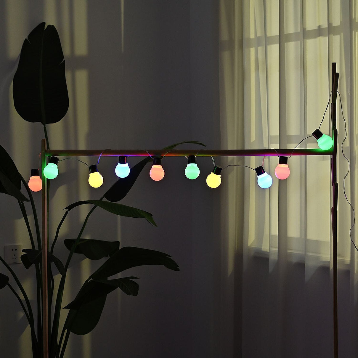 Value Bundle - Set of 10 White Bulb String LED Lights (3AA Timer IP44 Battery Box,Excl.) - Multi 7583550 2