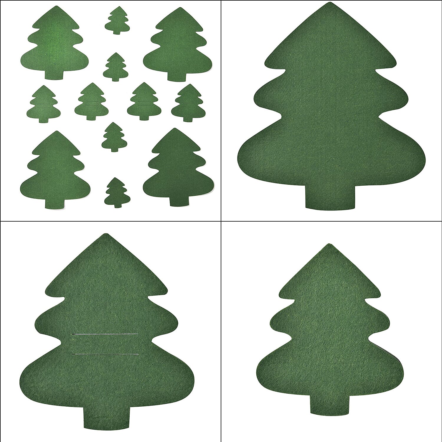 Set of 12 - Cutlery Holder, Placemats and Coaster - Green 8942103 5