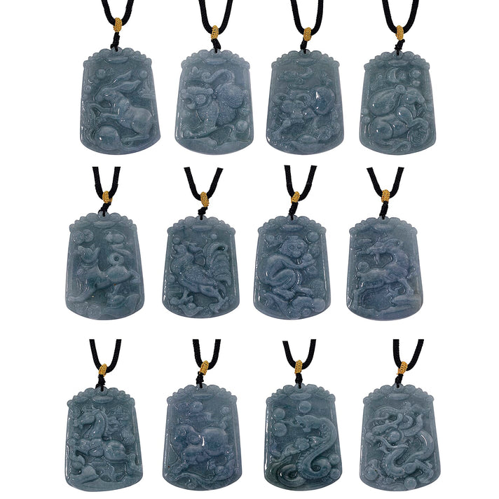 Signs of The Zodiac - Collection of 12 Natural Type A Jadeite Necklaces with Adjustable Length Presented in a Gift Box 750.00 Ct. 4425638 1