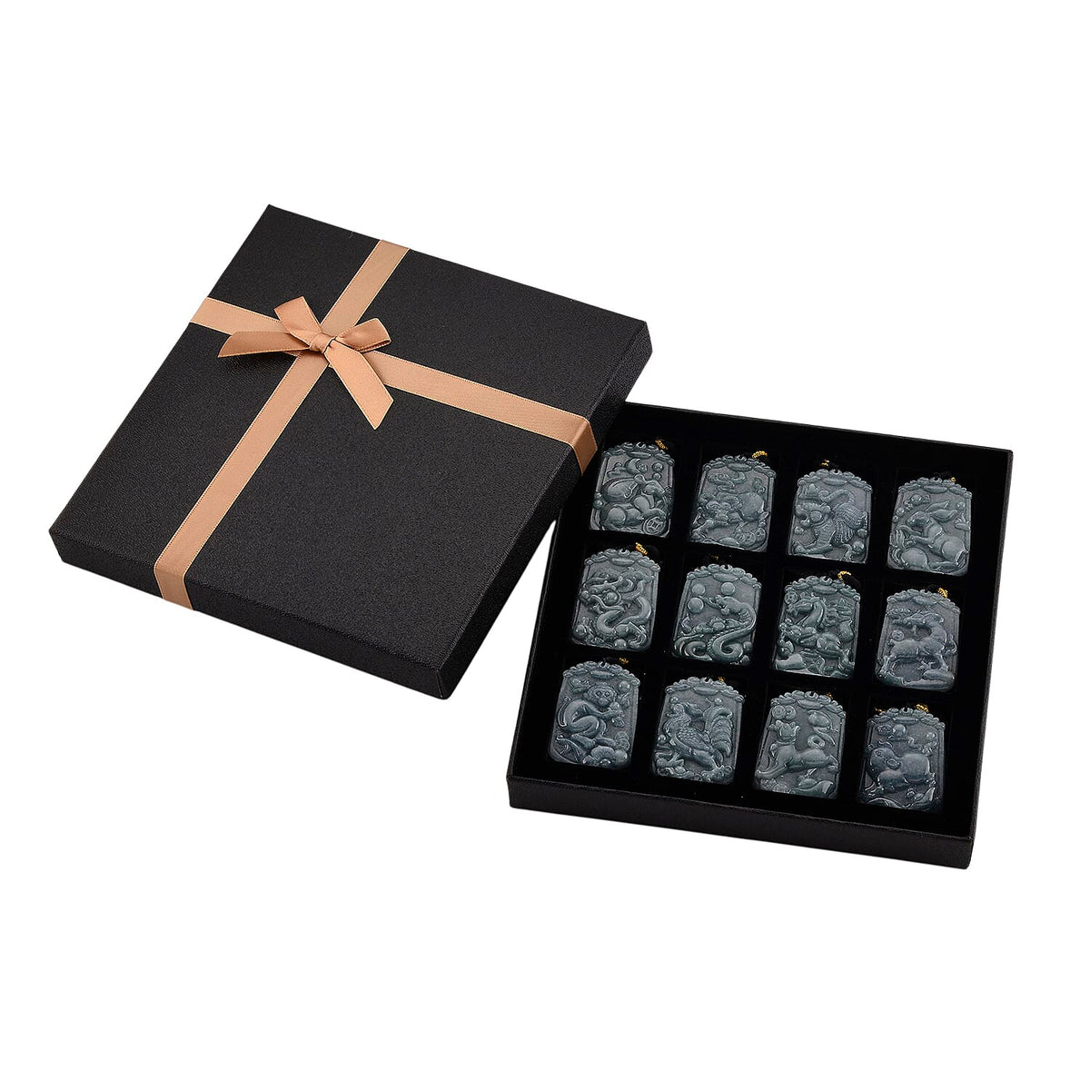 Signs of The Zodiac - Collection of 12 Natural Type A Jadeite Necklaces with Adjustable Length Presented in a Gift Box 750.00 Ct. V32573972 7