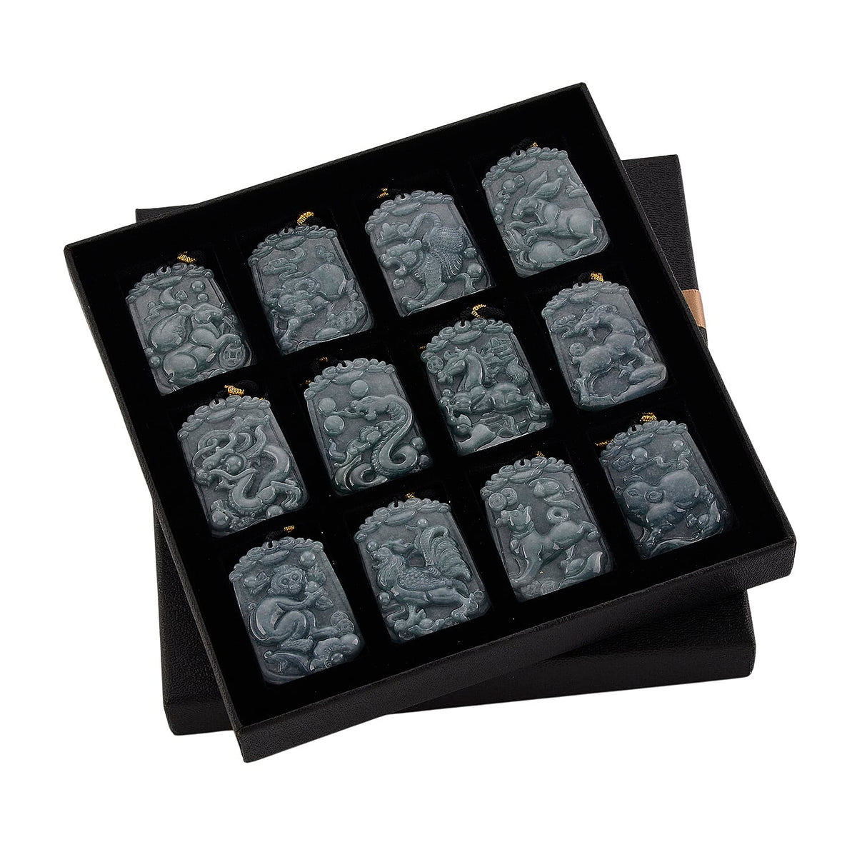 Signs of The Zodiac - Collection of 12 Natural Type A Jadeite Necklaces with Adjustable Length Presented in a Gift Box 750.00 Ct. V32573972 8